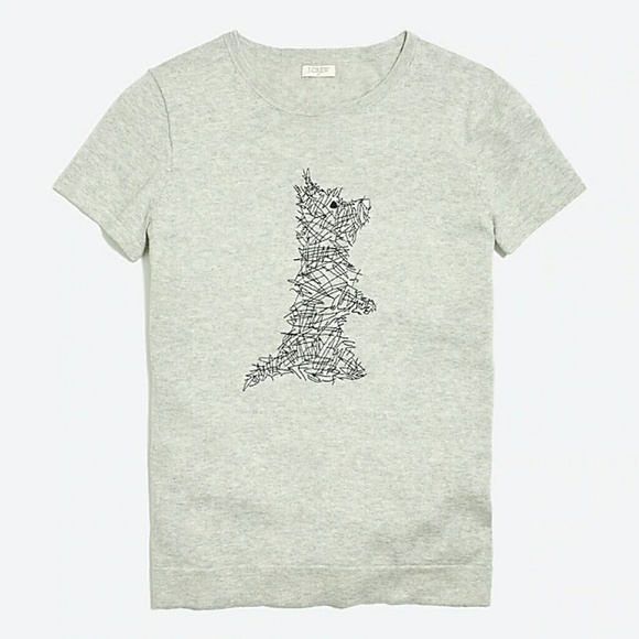 J. Crew Factory Sweaters - J. Crew factory Short-sleeve dog scribble sweater